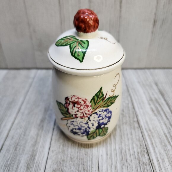 Vintage Knotts Berry Farm Ceramic Canister Sugar Jam White 5'' - Made in Japan - Picture 1 of 8